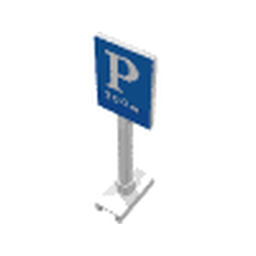 LEGO 675p01 - Verkeersbord Vierkant-Hoog met Parkeer 'P' en '300m' Patroon