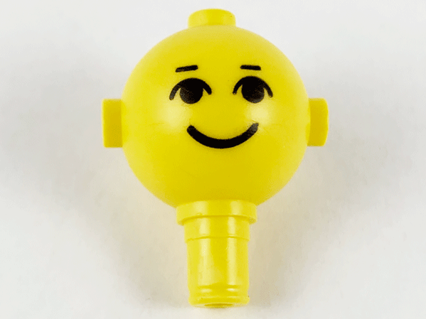 LEGO 685px4 - Homemaker Figuur / Maxifiguur Hoofd met Zwarte Ogen, Wenkbrauwen en Glimlach Patroon
