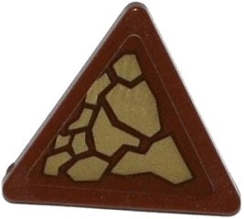 LEGO 892pb026R - Road Sign 2 x 2 Triangle with Clip with Dark Tan Scales Pattern Model Right Side (Sticker) - Set 70599