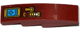 LEGO 61678pb092R - Slope, Curved 4 x 1 with Target Screen, Switch and Double Arrow Pattern Model Right Side (Sticker) - Set 70600