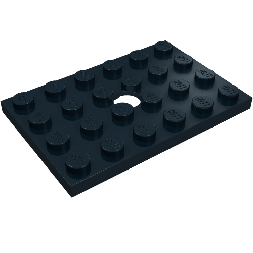 LEGO 709 - Aangepaste plaat 4 x 6 met gat
