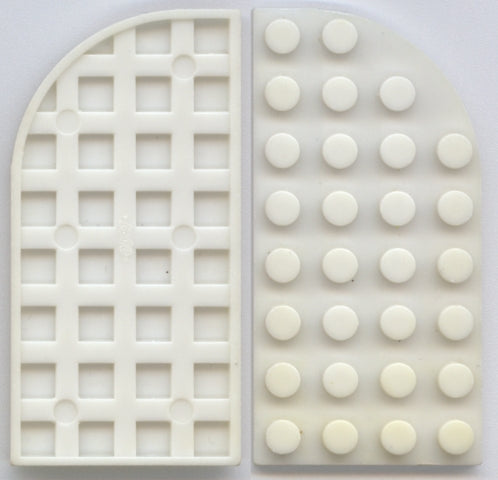 LEGO 712old - Ronde gebogen plaat 4 x 8 links met Waffle Bottom