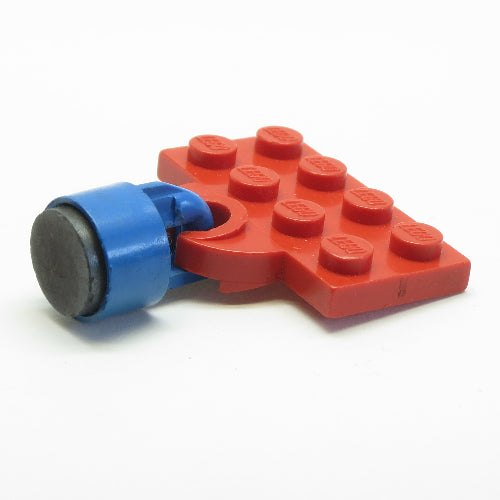 LEGO 737ac02 - Aangepaste plaat 2 x 4 met treinkoppeling open voor magneet met blauwe magneetkoppeling, trein - 6,5mm cilinder (737a / x547b)