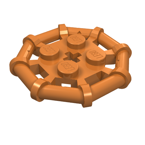 LEGO 75937 - Aangepaste plaat 2 x 2 met Octagonal Bar Frame, versterkt, volledig ronde studs