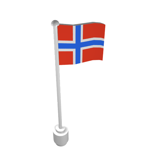 LEGO 777p05 - Vlag op vlaggenmast, golf met Noorwegen patroon