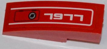 LEGO 50950pb045L - Helling, gebogen 3 x 1 met paneel en '7977' patroon model linkerkant (sticker) - Set 7977