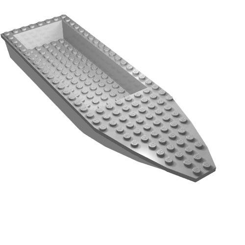 LEGO 92710c01 - Boat, Hull Unitary 28 x 8 with Dark Bluish Gray Top (92710 / 92711)