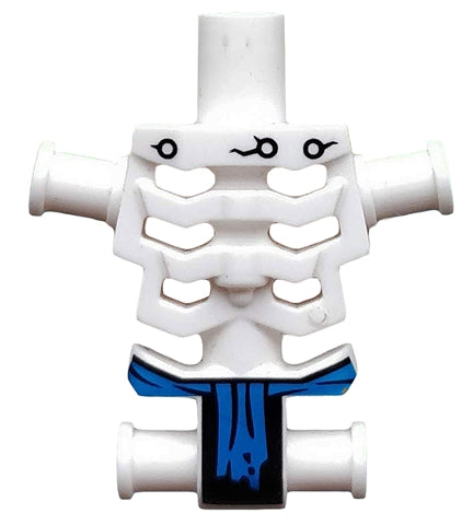 LEGO 93060pb01 - Torso Skeleton, Angular Rib Cage with Rivets, Cracks and Blue Loincloth Pattern