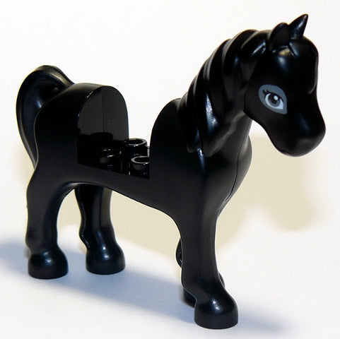 LEGO 93083c01pb11 - Horse, Friends Style with 2 x 2 Cutout with Dark Bluish Gray Eyes and Dark Bluish Gray Outline Around Eyes Pattern