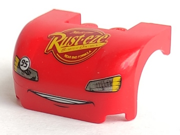 LEGO 93587pb01 - Vehicle, Mudguard 3 x 4 x 1 2/3 Curved with Front with Headlights, Grille and 'Rust-eze' Pattern