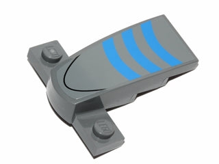 LEGO 93589pb003 - Wig 4 x 2 x 1 1/3 met 1 x 4 basis met blauwe strepen en zwarte gebogen lijnpatroon (Sticker) - Set 75012