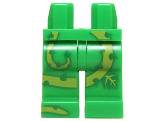 LEGO 970c00pb0436 - Heupen en benen met plantranken met doornen en groene en limoen bladeren patroon aan voor- en zijkant
