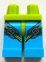 LEGO 970c153pb03 - Hips and Dark Azure Legs with Blue and Parachute Harness Straps and Silver Buckles Pattern