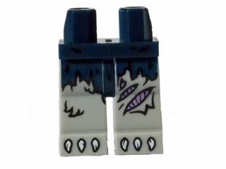 LEGO 970c86pb16 - Heupen en licht blauwgrijze benen met lendendoek, bont, paarse peespleisters en witte klauwen patroon