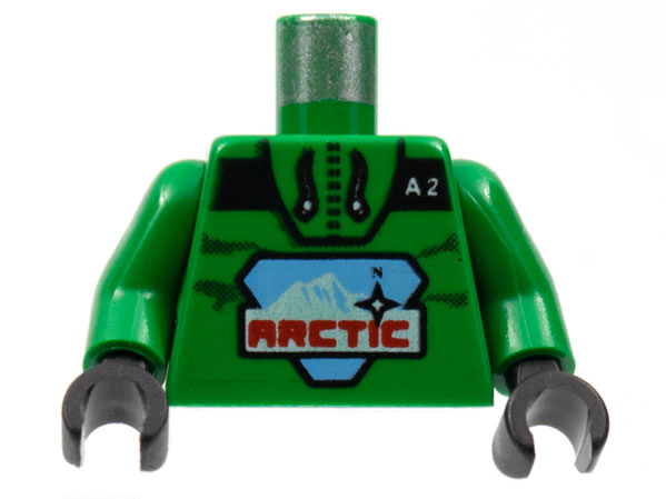 LEGO 973p7bc01 - Torso Arctic Logo Large en 'A2' Patroon / Armen / Zwarte Handen