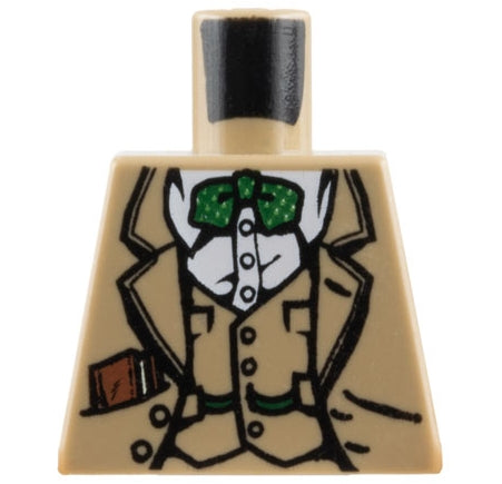 LEGO 973pb0132 - Torso Indiana Jones Vest, Jas, Donkergroene Stropdas en Dagboek in Zakpatroon