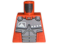 LEGO 973pb0218 - Romp Exo-Force Donkergrijs Pantser met Vier Sterren Patroon