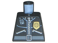 LEGO 973pb0261 - Torso Politie leren jas, gouden badge, radio, riem patroon