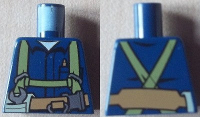 LEGO 973pb1252 - Torso met shirt, harnas en moersleutel, bedrukte achterkant