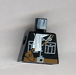 LEGO 973px181 - Torso met shirt met knopen en zakken, bruine riem met gesp, witte sjaal, patroon met riem en tasje