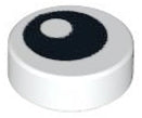 LEGO 98138pb007 - Ronde tegel 1 x 1 met zwart oog met pupil patroon