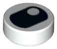 LEGO 98138pb066 - Ronde tegel 1 x 1 met zwart oog dat knipoogt met pupil in hoekpatroon