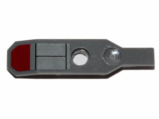 LEGO 99774pb01 - Minifigure, Ski zonder scharnier met zwarte lijnen en donkerrood hexagonaal patroon (Sticker) - Set 75012