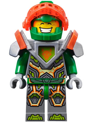 LEGO Minifigure nex068 - Aaron Fox - Trans-Neon Orange Visor, Flat Silver Armor