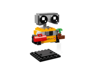 LEGO BrickHeadz 40619 WALL-E with red toolbox and plant, about to connect to a black display base.