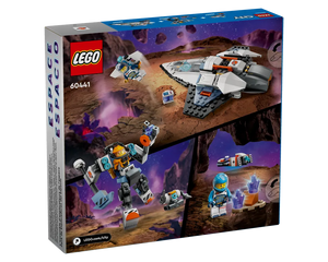 Back of LEGO City 60441 Space Explorers Pack box featuring a spaceship, mech, minifigures, and alien landscapes.