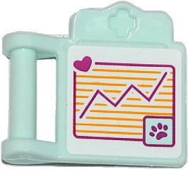 LEGO 98393bpb02 - Friends Accessoires Medisch Klembord met Handvat en Roze Hart en Pootafdruk Patroon (Sticker) - Set 41085