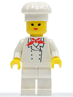 LEGO Minifigure chef006 - Chef - Witte benen, Vrouwelijk