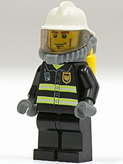 LEGO Minifigure cty0024 - Brandweer - Reflecterende strepen, ademhalingsuitrusting met luchttanks