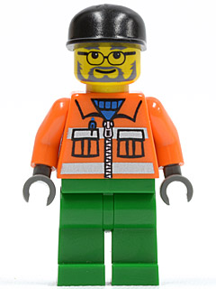 LEGO Minifigure cty0049 - Sanitary Engineer 2 - Green Legs, Glasses and Beard