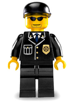 LEGO Minifigure cty0106 - Politie - City pak met blauwe stropdas en badge, zonnebril