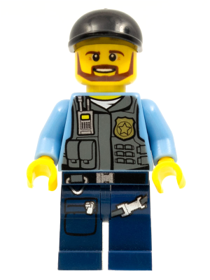 LEGO Minifigure cty0360 - Police - LEGO City Undercover Elite Police Officer 1 - Brown Beard