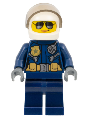 LEGO Minifiguur cty0739 - Politie - Helikopterpiloot Vrouw