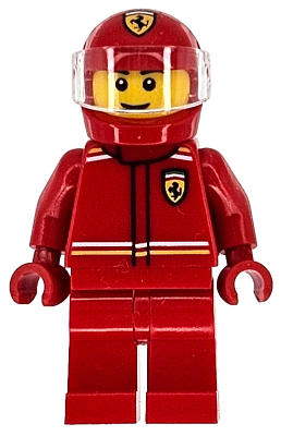 LEGO Minifigure cty1863 - Formule 1 Coureur, Ferrari - Man, Transparante vizier