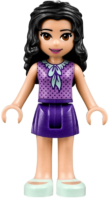 LEGO Minifigure frnd0248 - Friends Emma - Dark Purple Skirt, Medium Lavender Top, Light Aqua Shoes