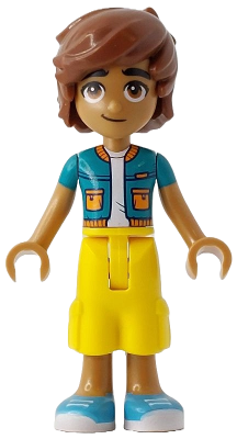 LEGO Minifigure frnd0778 - Friends Leo - Dark Turquoise Jacket, Yellow Cropped Trousers, Medium Azure Shoes