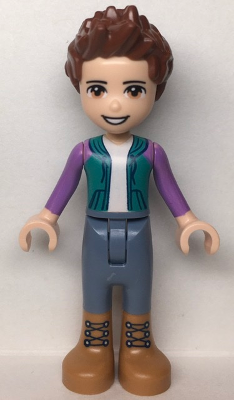 LEGO Minifigure frnd538 - Friends Ethan - Sand Blue Trousers, Dark Turquoise Hoodie