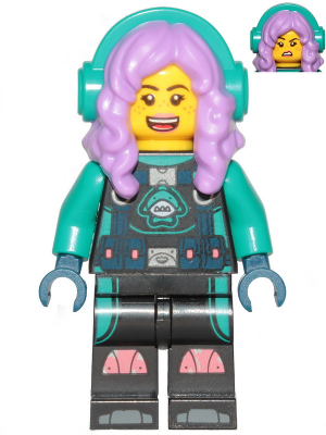 LEGO Minifigure hs058 - Parker L. Jackson - Duikpak met Koptelefoon (Blije Lach / Walgende Uitdrukking)