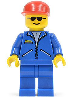 LEGO Minifigure jbl001 - Jacket Blue - Blue Legs, Red Cap, Sunglasses