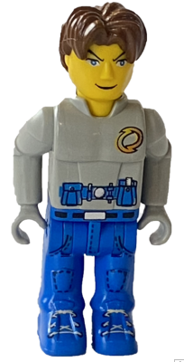 LEGO Minifigure js004 - Jack Stone - Gray Jacket, Blue legs