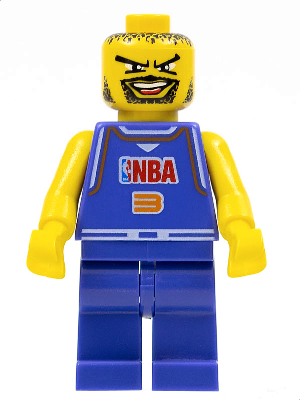 LEGO Minifigure nba027a - NBA Speler, Nummer 3 met Non-Spring Legs