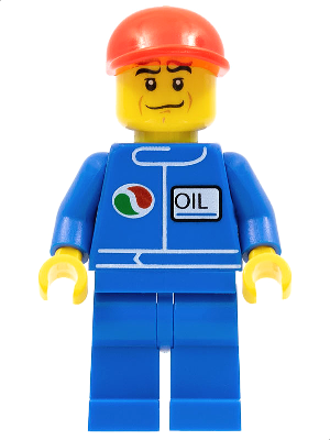 LEGO Minifigure oct066 - Octan - Blauwe Olie, Scheve Glimlach