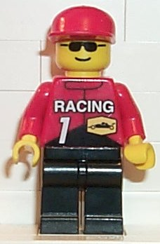 LEGO Minifigure rac002 - Racing Team 1, Red Cap