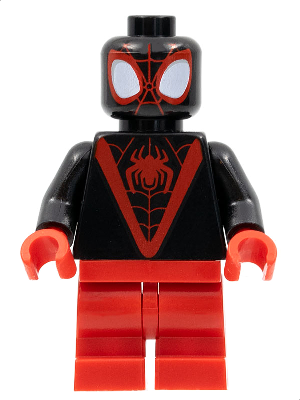LEGO Minifigure sh0800 - Spin / Spider-Man (Miles Morales), Medium Red Legs