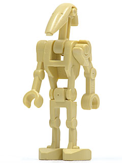 LEGO Minifigure sw0001c - Battle Droid - Taankleurig, schuine arm en rechte arm