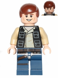 LEGO Minifigure sw0539 - Han Solo, Dark Blue Legs, Vest with Pockets